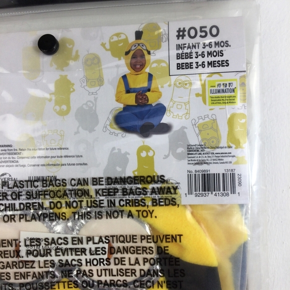 Minion Infant Costume - Yellow and Blue - Picture 5 of 6